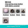 (#MB1545) Fabric covered metal ring spring snap button
